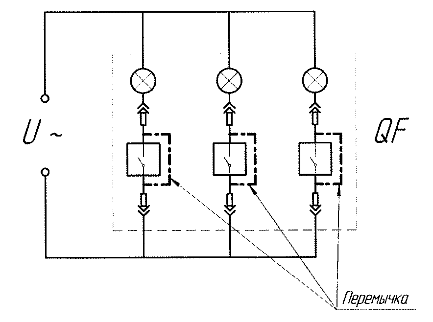 Рисунок 12 - Электрическая схема измерения глубины вхождения подвижных контактов в неподвижные