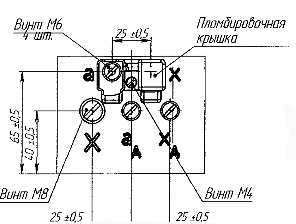 Рис. А.3 - Клеммник трансформатора ЗНОЛ(П)-СВЭЛ-6(10)(М)