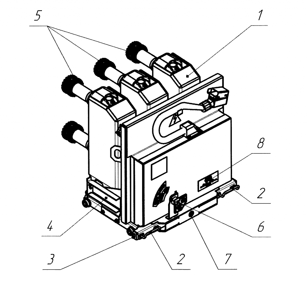 Рисунок ЗА - Кассетный выдвижной элемент с вакуумным выключателем серии BB/TEL.