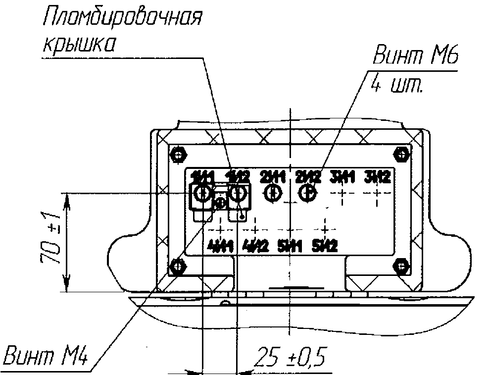 Рис. А.4 - Клеммник трансформатора тока ТОЛ-СВЭЛ-35 III-2.1