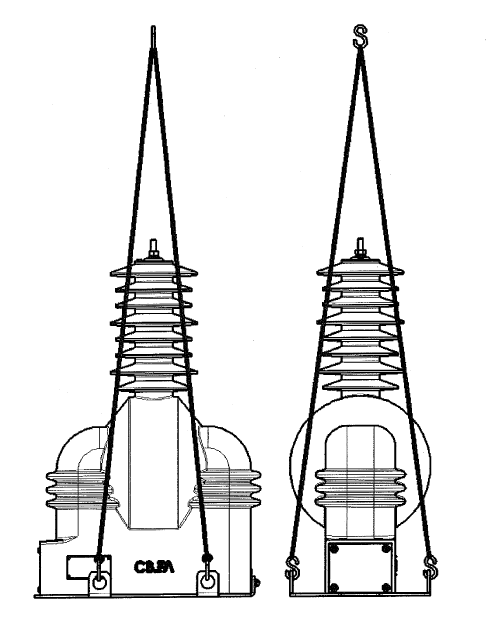 Схема строповки трансформатора ЗНОЛ-СВЭЛ-35 III