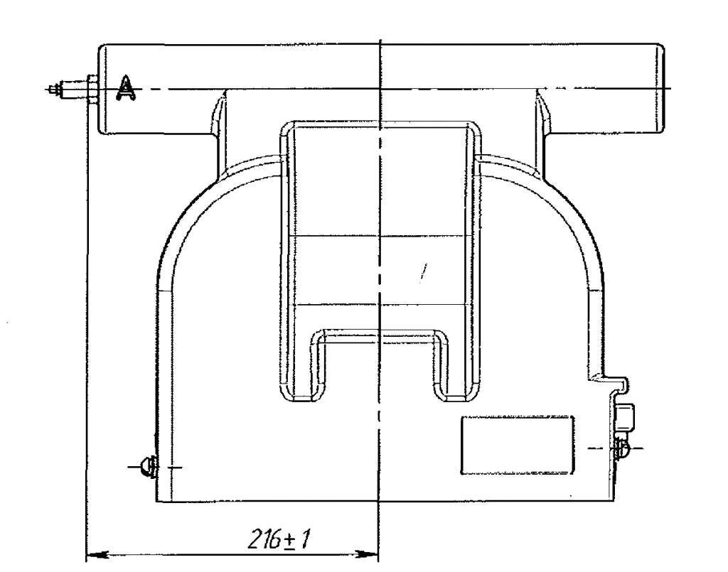 Рис. Б.6 - Общий вид трансформатора напряжения ЗНОЛП-СВЭЛ-20-3.2 (остальное см. рис. Б5) Масса, шах 41 кг.