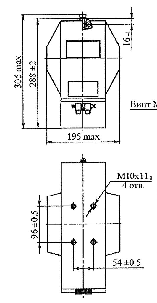 Рис. Б1 Общий вид трансформатора напряжения НОЛ-СВЭЛ-20