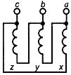 Схема и группа соединения обмоток трехфазных трехобмоточных автотрансформаторов