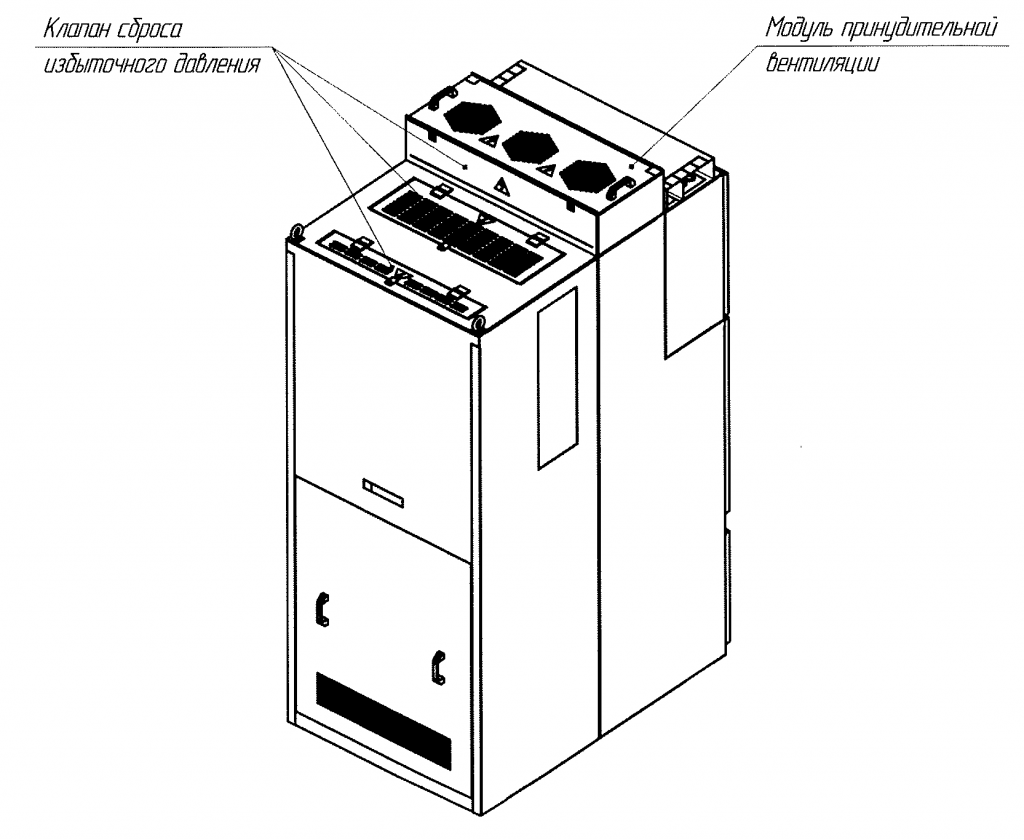 Рисунок 6 - Расположение модуля принудительной вентиляции.