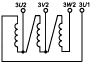 Маркировка обмотки низшего напряжения рисунка Ж.5, если она соединена в открытый треугольник