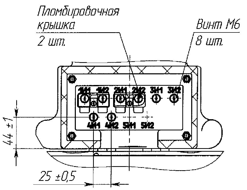 Рис. А.6 - Клеммник трансформатора тока ТОЛ-СВЭЛ-35 III-4.1 Остальное см. рис. А.4