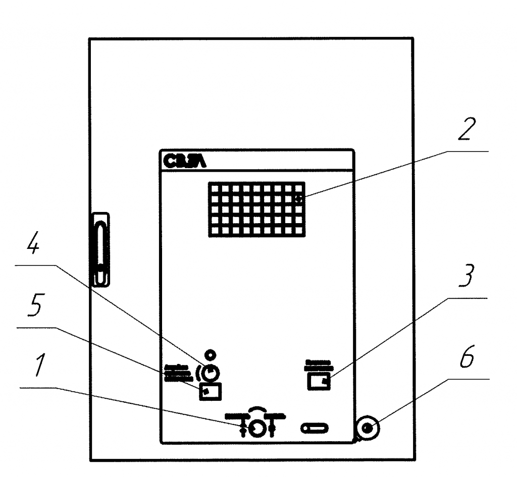 Рисунок 4Б-Дверь отсека выдвижного элемента (для КВЭ с выключателями серии BB/TEL)