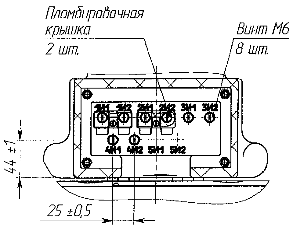 Рис. А.6 Клеммник трансформатора тока ТОЛ-СВЭЛ-35 III-4.1 Остальное см. рис. А.4