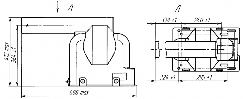Рис. В.5 - Общий вид трансформатора напряжения ЗНОЛП-СВЭЛ-35-3.4 (Остальное см. рис. В4)
